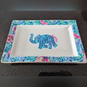 Lily Pulitzer Elephant 9" Rectangle Jewelry Trinket Dish